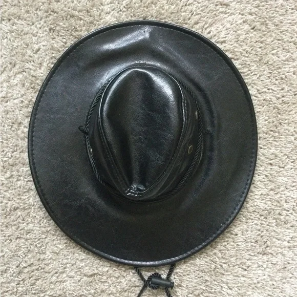 Men’s Faux Leather Cowboy Hat - Picture 2 of 16